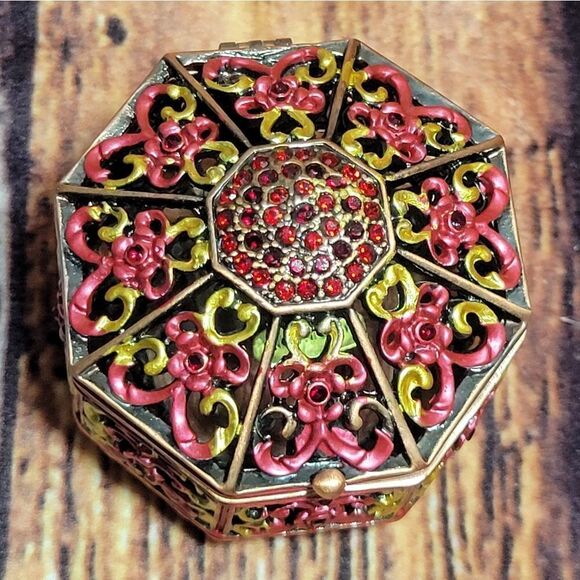 Hexagon Shaped Trinket Box with Gemstones - Picture 4 of 9